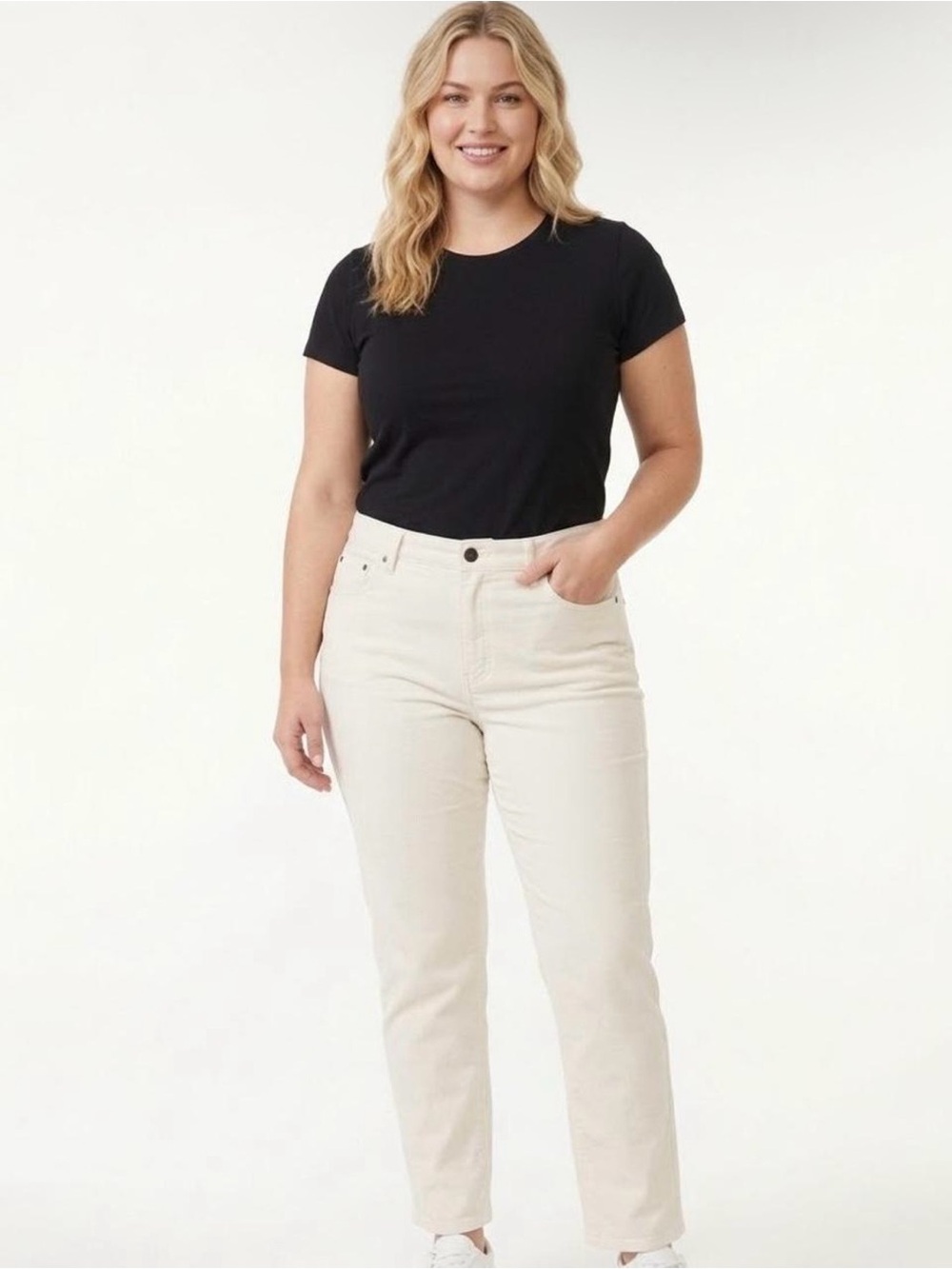 Frye High-Rise Straight Jeans in Cream